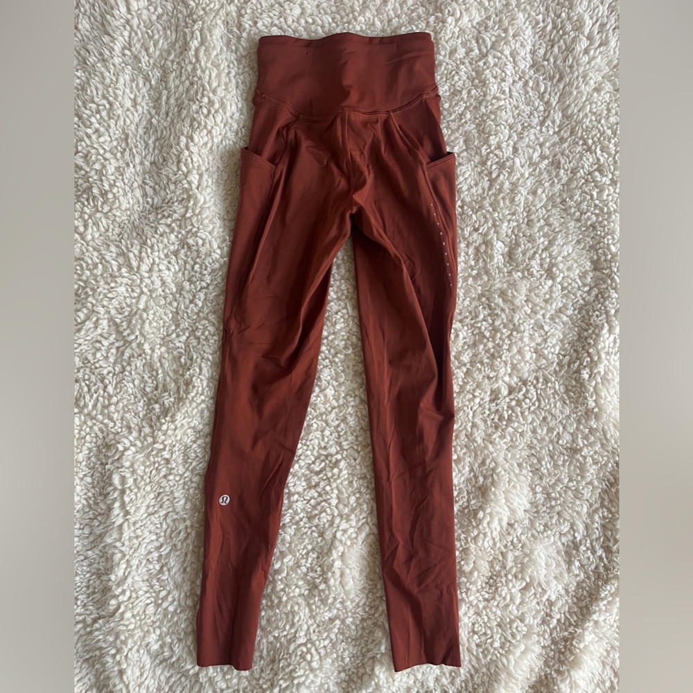 Lululemon Athletica Fast n Free 25” High-Waisted Leggings Size 0 Copper Brown